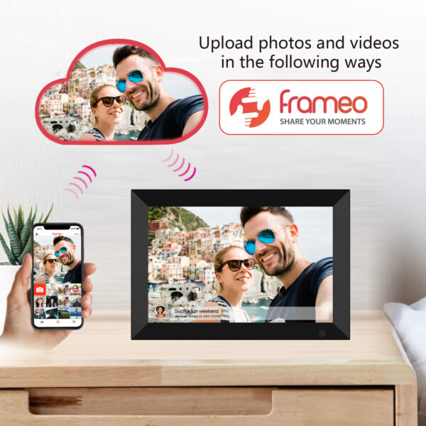 Digitaler Bilderrahmen - 10,1 Zoll Full IPS Bildschirm - WIFI Frameo - Schwarz – Bild 3